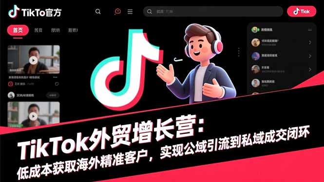 TikTok外贸增长营：低成本获取海外精准客户，实现公域引流到私域成交闭环-米创网