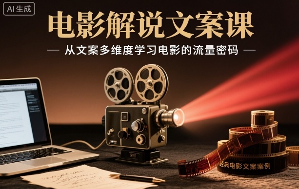 电影解说文案课，从文案多维度学习电影的流量密码-米创网