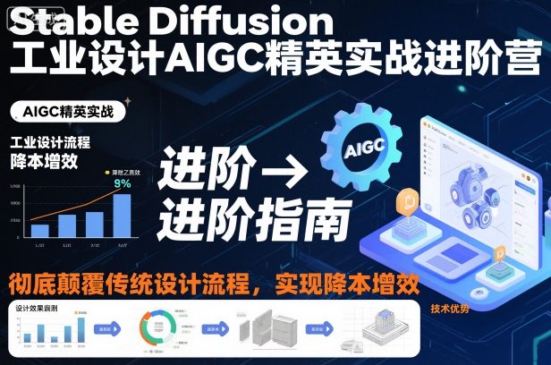 Stable Diffusion工业设计AIGC精英实战进阶营，彻底颠覆传统设计流程，实现降本增效-米创网