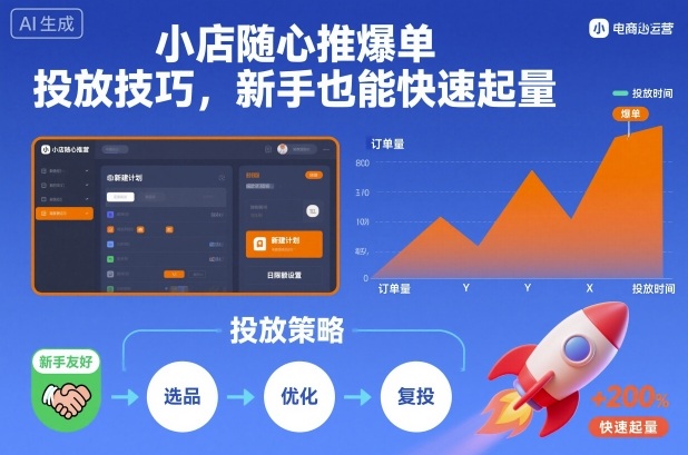 小店随心推爆单投放技巧，新手也能快速起量-米创网