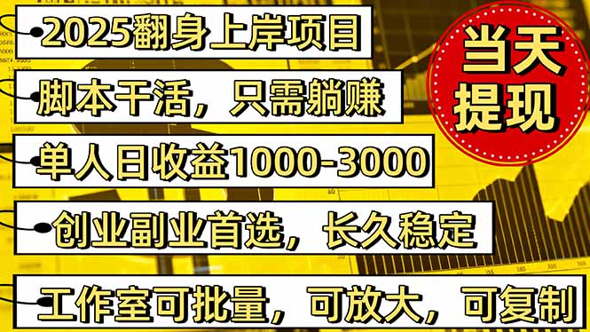 2025翻身上岸项目脚本干活，内部客户经理内部开号，单人日收益1000-300...-米创网