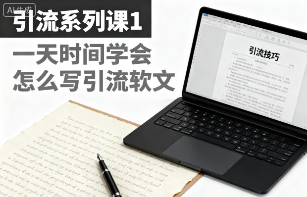 引流系列课1，一天时间学会怎么写引流软文-米创网