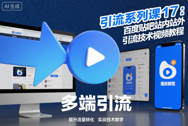 引流系列课17：百度贴吧站内站外引流技术视频教程-米创网