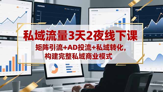 私域流量3天2夜线下课，矩阵引流+AD投流+私域转化，构建完整私域商业模式-米创网