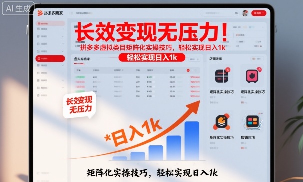 长效变现无压力！拼多多虚拟类目矩阵化实操技巧，轻松实现日入1k【揭秘】-米创网