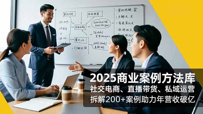 2025商业案例方法库，社交电商、直播带货、私域运营，拆解200+案例助力年营收破亿-米创网