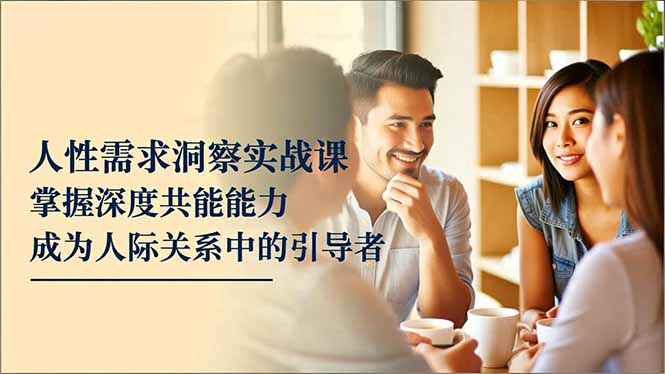 人性需求洞察实战课，掌握深度共感能力，成为人际关系中的引导者-米创网