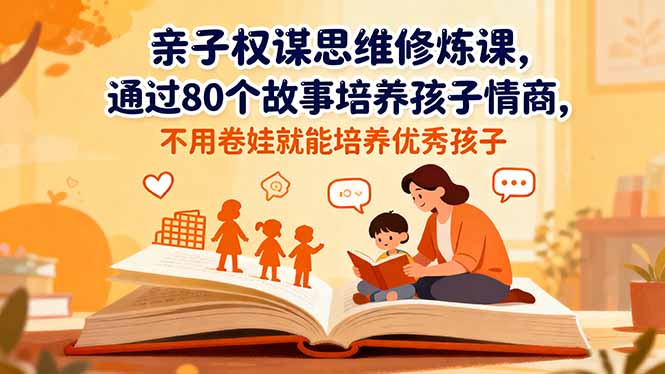 亲子权谋思维修炼课，通过80个故事培养孩子情商,不用卷娃就能培养优秀孩子-米创网