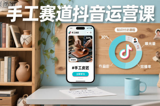 手工赛道抖音运营课，手工赛道流量运营-米创网