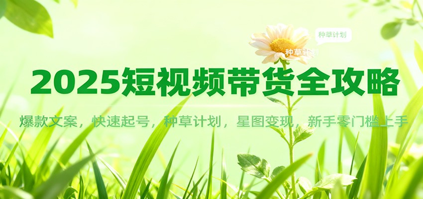 2025短视频带货全攻略：爆款文案，快速起号，种草计划，星图变现，新手零门槛上手-米创网