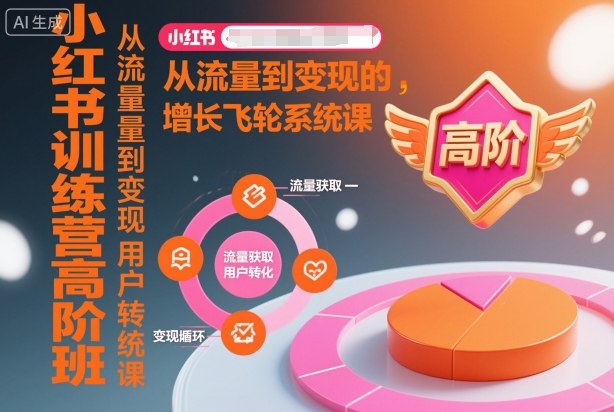 小红书训练营高阶班，从流量到变现的增长飞轮系统课-米创网