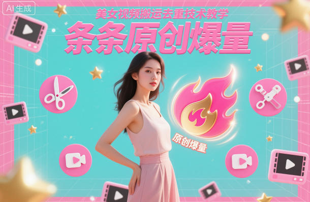 美女视频搬运去重技术教学，条条原创爆量-米创网