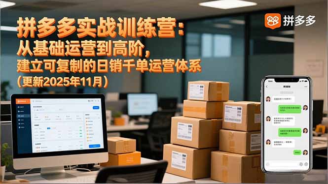拼多多实战训练营：从基础运营到高阶，建立可复制的日销千单运营体系(更新11月-米创网