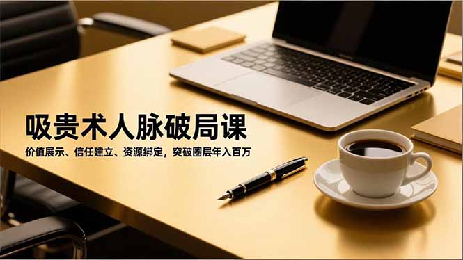 吸贵术人脉破局课，价值展示、信任建立、资源绑定，突破圈层年入百万-米创网