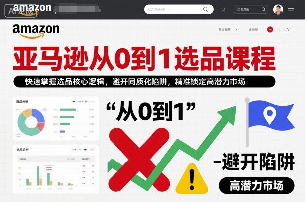 亚马逊从0到1选品课程，快速掌握选品核心逻辑，避开同质化陷阱，精准锁定高潜力市场-米创网