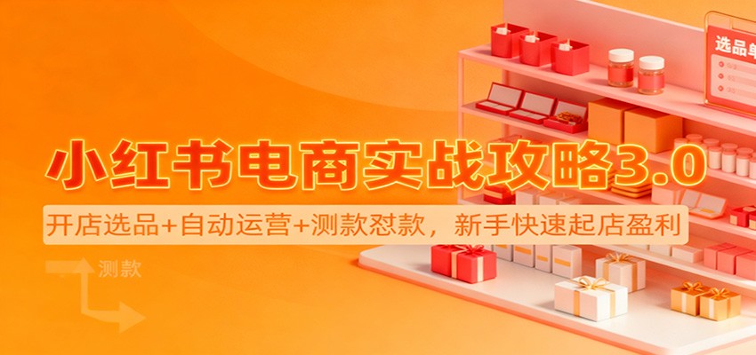 小红书电商实战攻略3.0：开店选品+自动运营+测款怼款，新手快速起店盈利-米创网