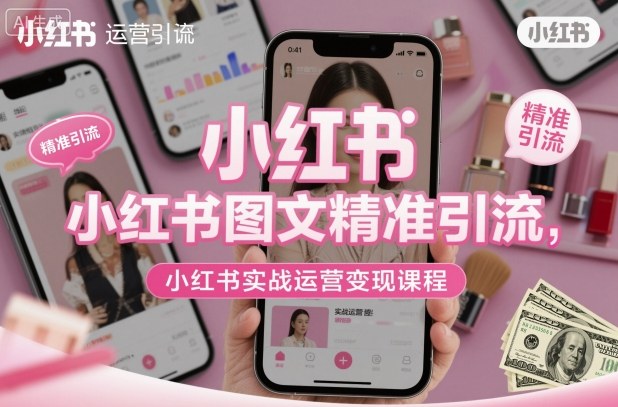 小红书图文精准引流，小红书实战运营变现课程-米创网