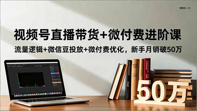 视频号直播带货+微付费进阶课：流量逻辑+微信豆投放+微付费优化，新手月销破50万-米创网