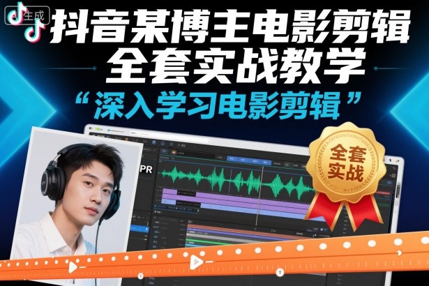 抖音某博主电影剪辑全套实战教学，深入学习电影剪辑-米创网