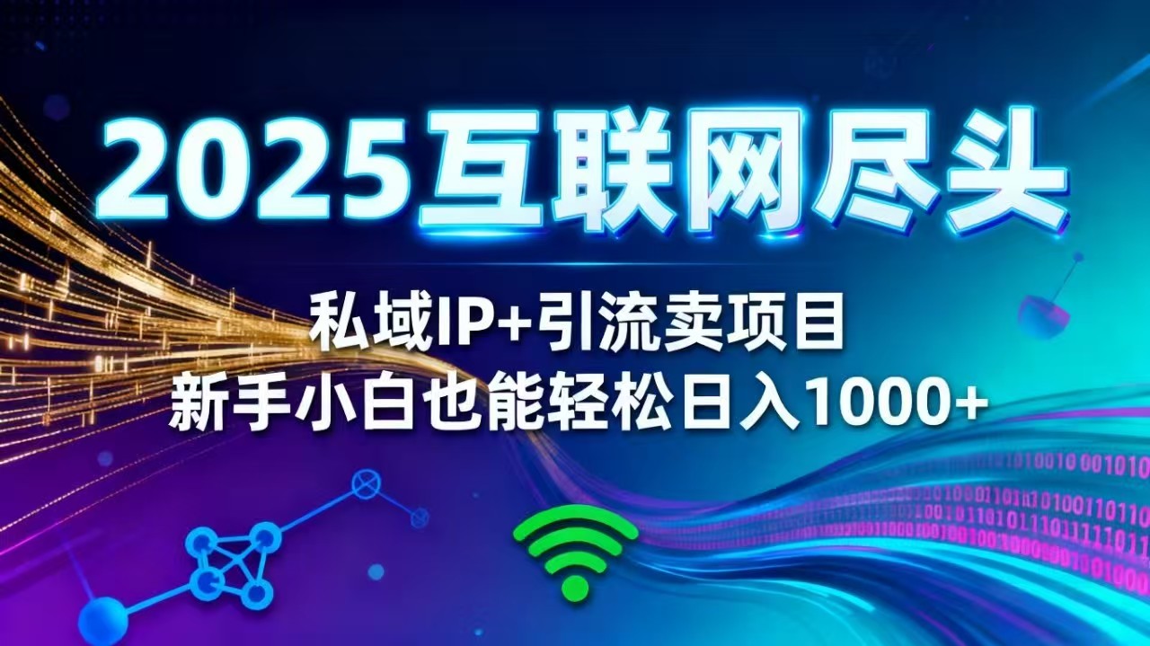 2025网创尽头王炸项目！私域 IP + 精准引流，新手小白在家躺赚日入 1000+-米创网