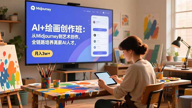 AI+绘画创作班：从Midjourney到艺术创作，全链路培养高薪AI人才，月入3w+-米创网