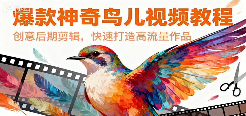 爆款神奇鸟儿视频教程，创意后期剪辑，快速打造高流量作品-米创网