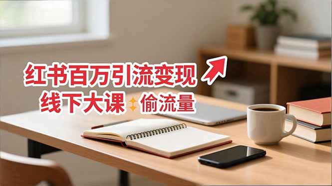 小红书百万引流变现-11月线下大课：分享从0到百万引流路径，手把手教偷流量、拿结果-米创网