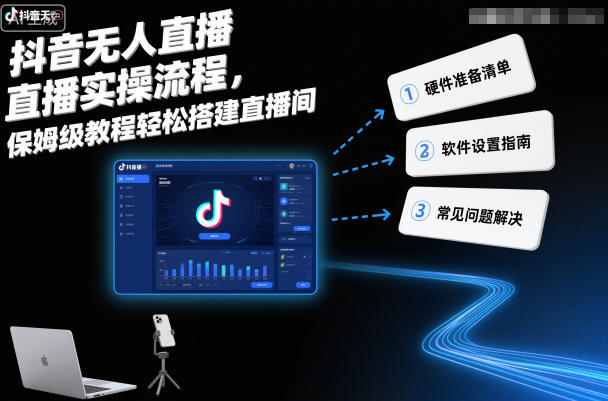 抖音无人直播实操流程，保姆级教程轻松搭建直播间-米创网