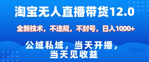 淘宝无人直播12.0，公域私域技术，不封号，不违规布局双十一流量风口，日入1k(独家技术)【揭秘】-米创网