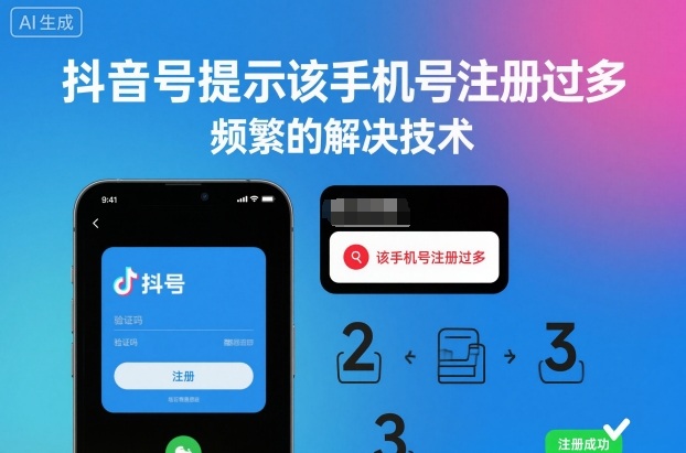 抖音号提示该手机号注册过多，频繁的解决技术-米创网