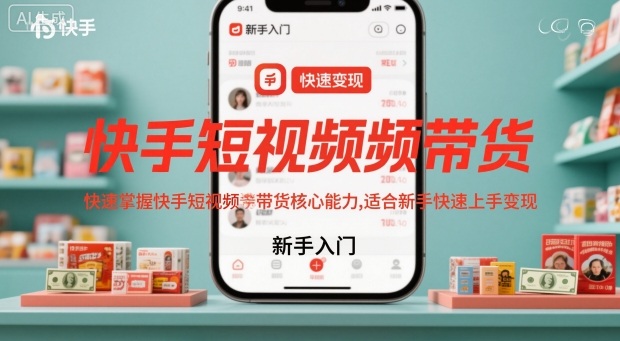快手短视频带货，快速掌握快手短视频带货核心能力，适合新手快速上手变现-米创网