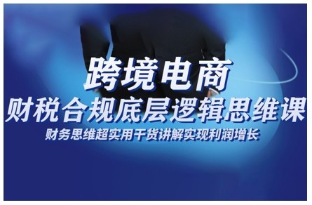 跨境电商财稅合规底层逻辑思维课，财务思维超实用于货讲解实现利润增长-米创网