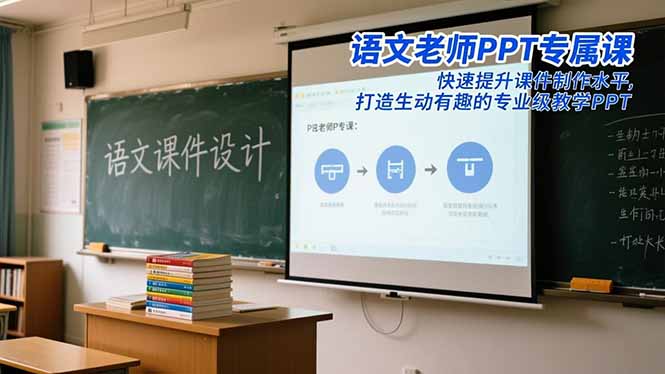 语文老师PPT专属课：快速提升课件制作水平，打造生动有趣的专业级教学PPT-米创网