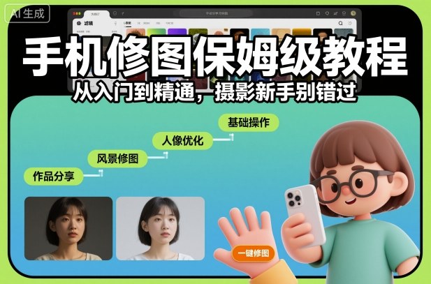 手机修图保姆级教程，从入门到精通，摄影新手别错过-米创网