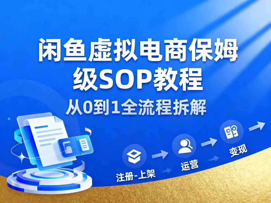 闲鱼虚拟电商，月入轻松过1W，保姆级SOP教程-米创网