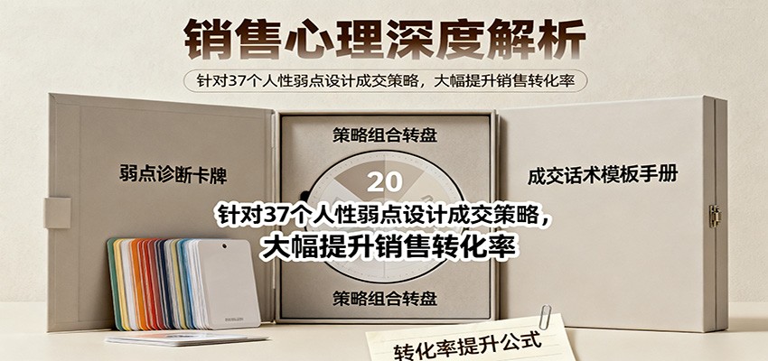 销售心理深度解析：针对37个人性弱点设计成交策略，大幅提升销售转化率！-米创网