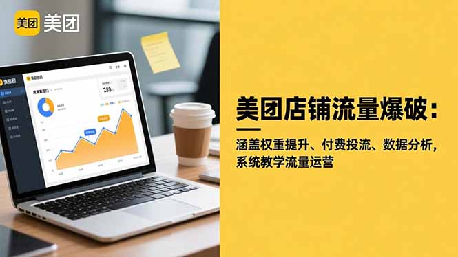 美团店铺流量爆破：涵盖权重提升、付费投流、数据分析，系统教学流量运营-米创网