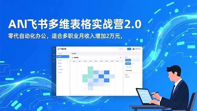 AI+飞书多维表格实战营2.0：零代码自动化办公，适合多职业月收入增加2万元-米创网