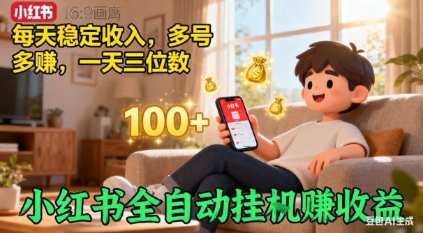 小红书自动挂G賺收益，每天稳定收入，多号多賺，一天三位数【揭秘】-米创网