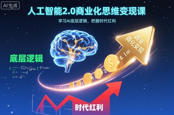 人工智能2.0商业化思维变现课，学习AI底层逻辑，把握时代红利-米创网