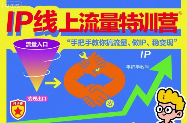 IP线上流量特训营，手把手教你搞流量、做IP、稳变现-米创网