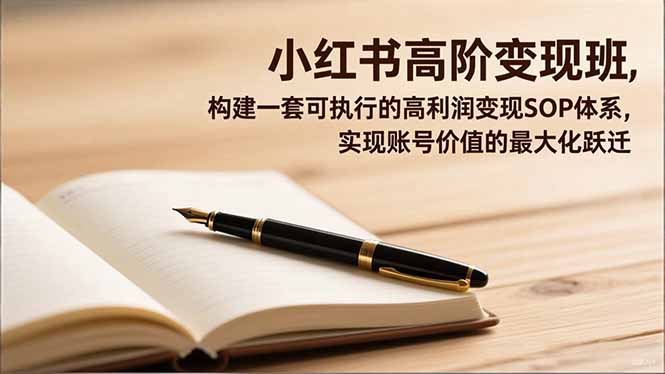小红书高阶变现班，构建一套可执行的高利润变现SOP体系，实现账号价值的最大化跃迁-米创网