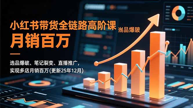 小红书带货全链路高阶课，选品爆破、笔记裂变、直播推广，实现多店月销百万(更新25年12月-米创网