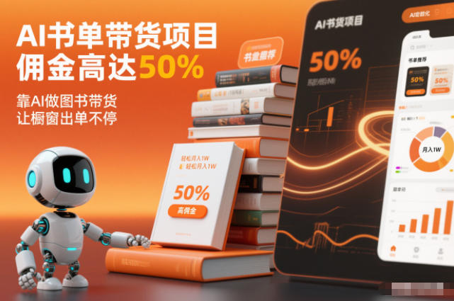 AI书单带货项目，佣金高达50%，靠AI做图书带货，让橱窗出单不停，轻松月入1W-米创网
