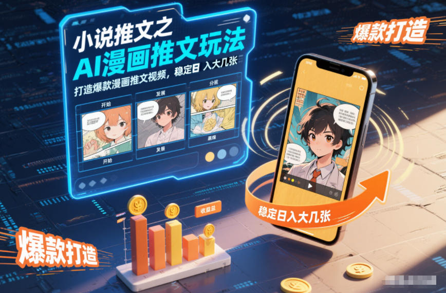 小说推文之AI漫画推文玩法，打造爆款漫画推文视频，稳定日入大几张-米创网