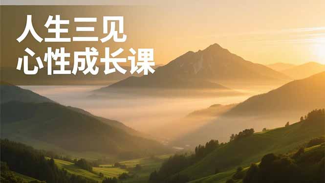 人生三见心性成长课，见天地众生自己，搞透人性安顿身心，活出清晰自我，内在富足无价-米创网