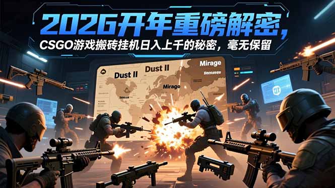 2026开年重磅解密，CSGO游戏搬砖挂机日入上千的秘密，毫无保留-米创网