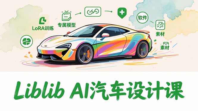 2025Liblib AI汽车设计课，文生图入门、LoRA训练、专属模型，快速上手【实战+解说+软件+素材】-米创网