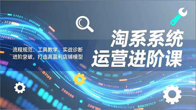 淘系系统运营进阶课2.0，流程规范、工具教学、实战诊断，进阶突破，打造高盈利店铺模型-米创网