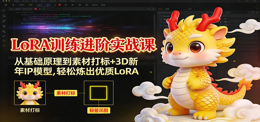 LoRA训练进阶实战课：从基础原理到素材打标+3D新年IP模型，轻松炼出优质LoRA-米创网